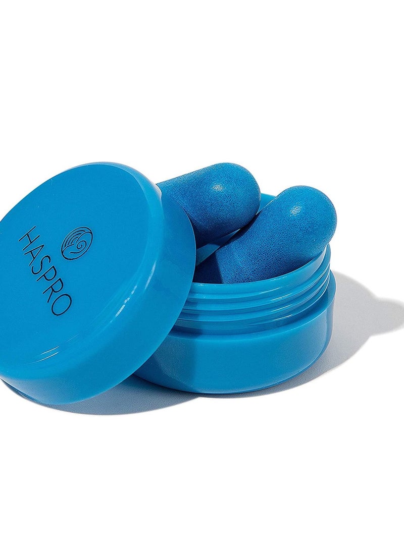 HASPRO - HASPRO [50 PAIRS] Eco-Friendly Bulk Pack, Ultra Soft Foam Earplugs in GIGA Tube with Carry Case, Best Earplugs for Noise Canceling, Snoring, Work, DIY, Noise Reduction SNR 38dB (Blue) - Image 1