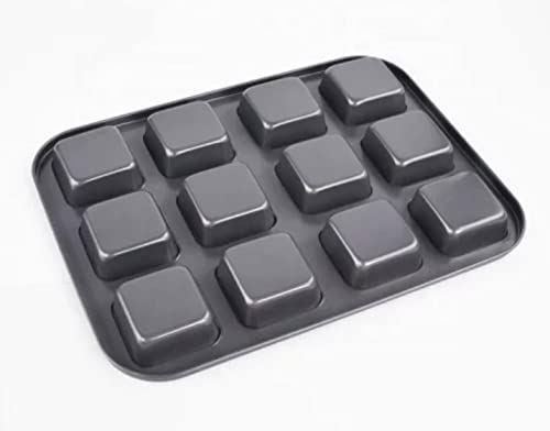SHOAIB Baking Tray Set 12Slots Square Shape Brownie Cake Baking Tray and 12Cups Muffin Cupcake Baking Mould Mini loaf pan Brownie Baking tin Cake Baking Mold - Image 5