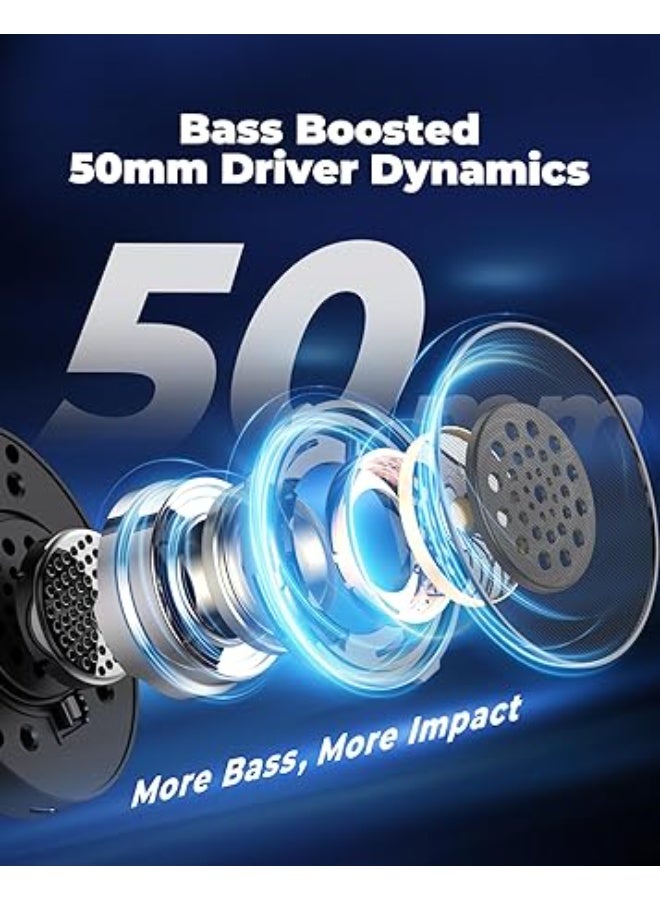 Havit H2002D Gaming Headphones with 53mm Surround Sound, Detachable 360° Mic, Adjustable Headband, Protein Leather Earmuffs, Noise Isolation, Wired 3.5mm Jack for PC, PS4, PS5, Xbox & Mobile - Image 2