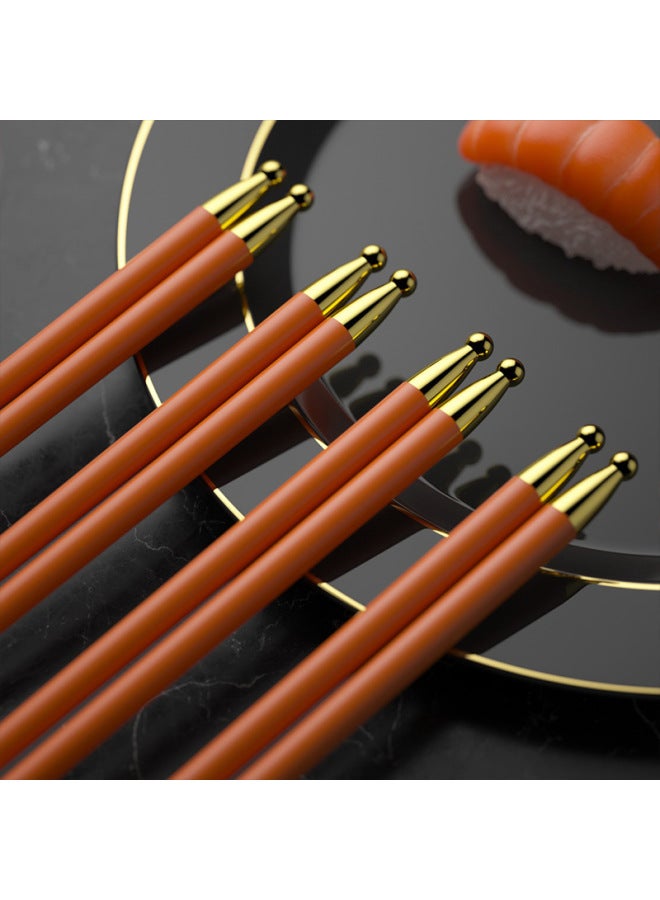 National Fashion Style High-rise Gold Chopsticks Household High Temperature Resistant Light Luxury Style Commercial Gift Chopsticks Gift Box Wholesale-Color:Premium Gray Silver Top  - Image 4