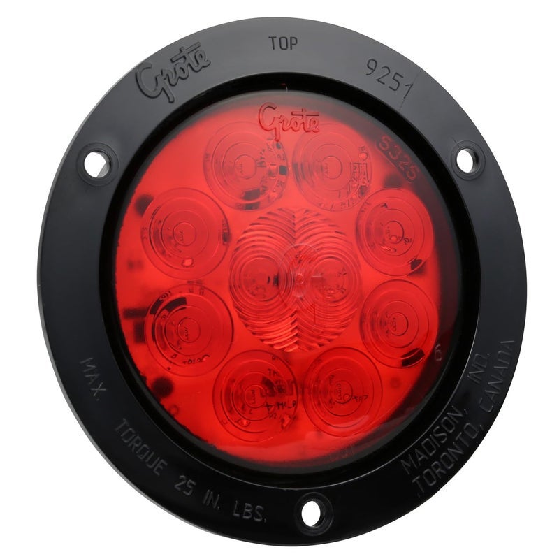 Grote أضواء LED LED بنمط توقف ذيل بنمط Grote 53292 SuperNova 4" بنمط 10 ديودات (حافة مقاومة للسرقة سوداء ودبوس ذكر) - Image 3