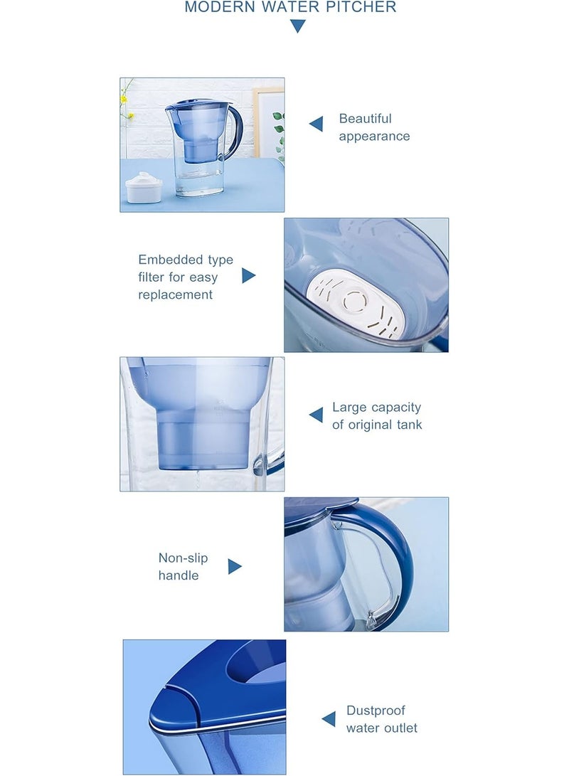 TAYYIB NOOR 2.5L Water Filter Pitcher with Advanced Filter | Fits in Fridge Door | Reduces Chlorine, Limescale, Heavy Metals & Microplastics | for Cleaner, Better-Tasting Tap Water - Image 2