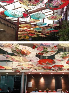 Al Aoyama 1pcs Japanese style Handmade Oiled Parasol Bamboo Silk Umbrella Art Classical Dance Umbrella for Wedding Parties Photography Costumes Cosplay Decoration and Other Events  - Image 2