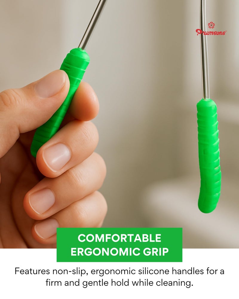 Premsons® Stainless Steel Tongue Cleaner | Ergonomic Grip Handles | Flexible, Rust-Free, Durable Oral Scraper for Fresh Breath & Hygiene | Polished Finish - Assorted Colours - Pack of 2 - Image 2