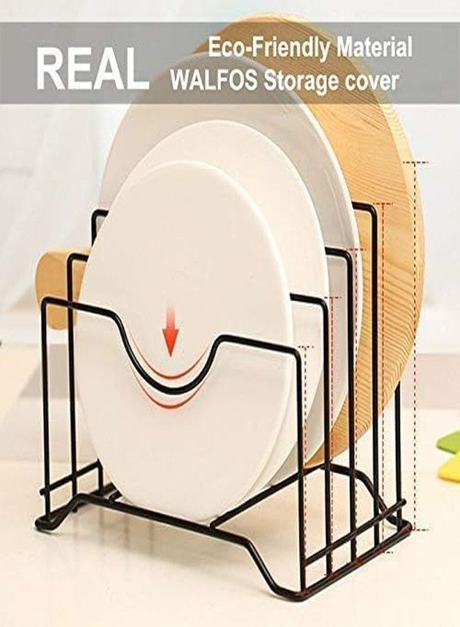 VARNH 4-Slot Pan Lid Organizer Rack – Multipurpose Holder For Cutting Boards, Lids & Knives, Plates, Pot, Book Shelf, Bakeware Space-Saving Kitchen Counter Stand-1pcs - Image 5