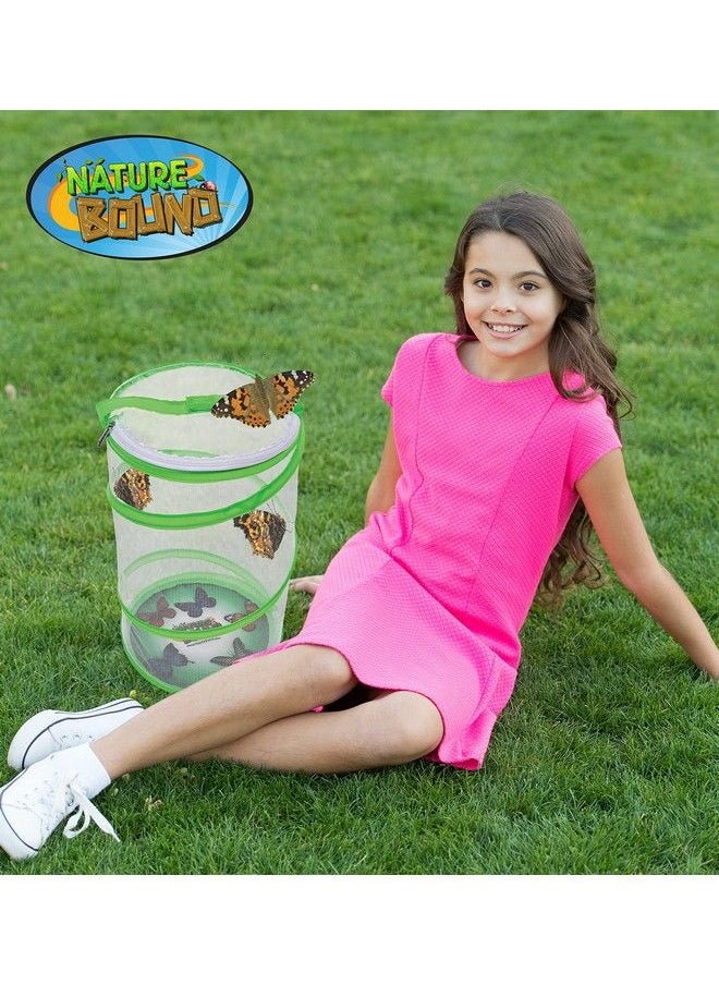 Nature Bound مجموعة زراعة الفراشات مع قسيمة خصم لاسترداد اليرقات لاحقًا للاستخدام في المنزل أو المدرسة، قفص منبثق أخضر بارتفاع 13 بوصة للأولاد والبنات من سن 6 سنوات فما فوق  - Image 5