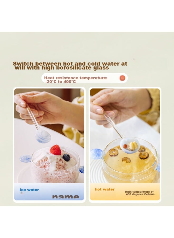SHUEHO Shuke Baobao Glass Spoon, Stylish, Heat-resistant, For Home Use, Coffee Mixing, Desserts, Yogurt, Oatmeal, Small Soup Spoon  - Image 2
