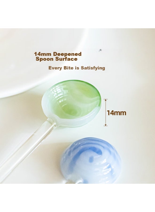 SHUEHO Shuke Baobao Glass Spoon, Stylish, Heat-resistant, For Home Use, Coffee Mixing, Desserts, Yogurt, Oatmeal, Small Soup Spoon  - Image 3