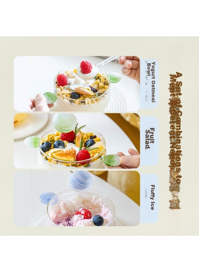 SHUEHO Shuke Baobao Glass Spoon, Stylish, Heat-resistant, For Home Use, Coffee Mixing, Desserts, Yogurt, Oatmeal, Small Soup Spoon  - Image 5