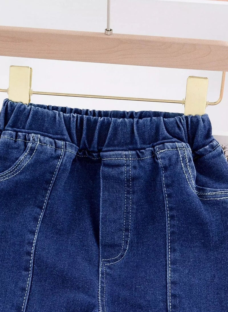 Girls Raw Hem Flare Leg Jeans  - Image 4