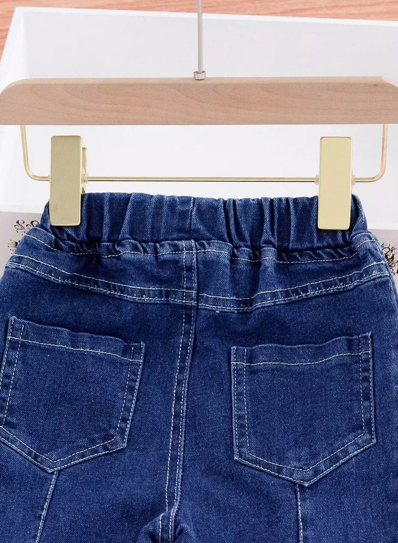 Girls Raw Hem Flare Leg Jeans  - Image 3