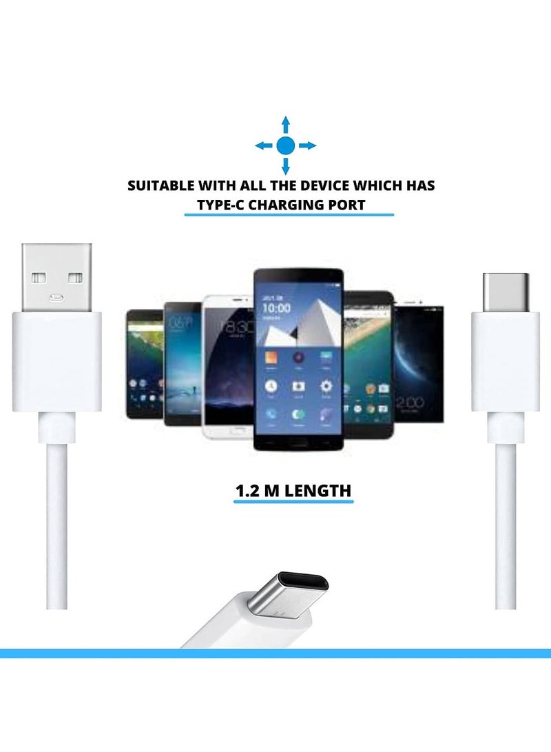 Lynacz Original Original USB-A to Type-C Fast Charging Cable Compatible with Vivo Y200/Y100/Y75/Y73/V27/V25/V21/T2 Series and All Type C model– 18W Quick Charge – 1 Meter – White - Image 5