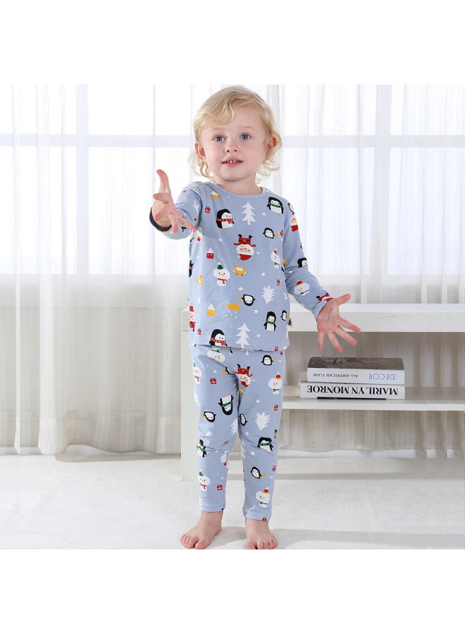 Children's Underwear Set Lycra Pure Cotton Autumn Clothes And Pants Big Children's Boys And Girls Baby Children's Home Clothes Pajamas Set