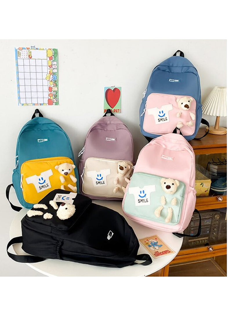 BrainGiggles Middle Student School Bags for Girls Teenager Sweet Cute Bear Oxford Backpack Women Casual Bagpack (BLUE)… - Image 4