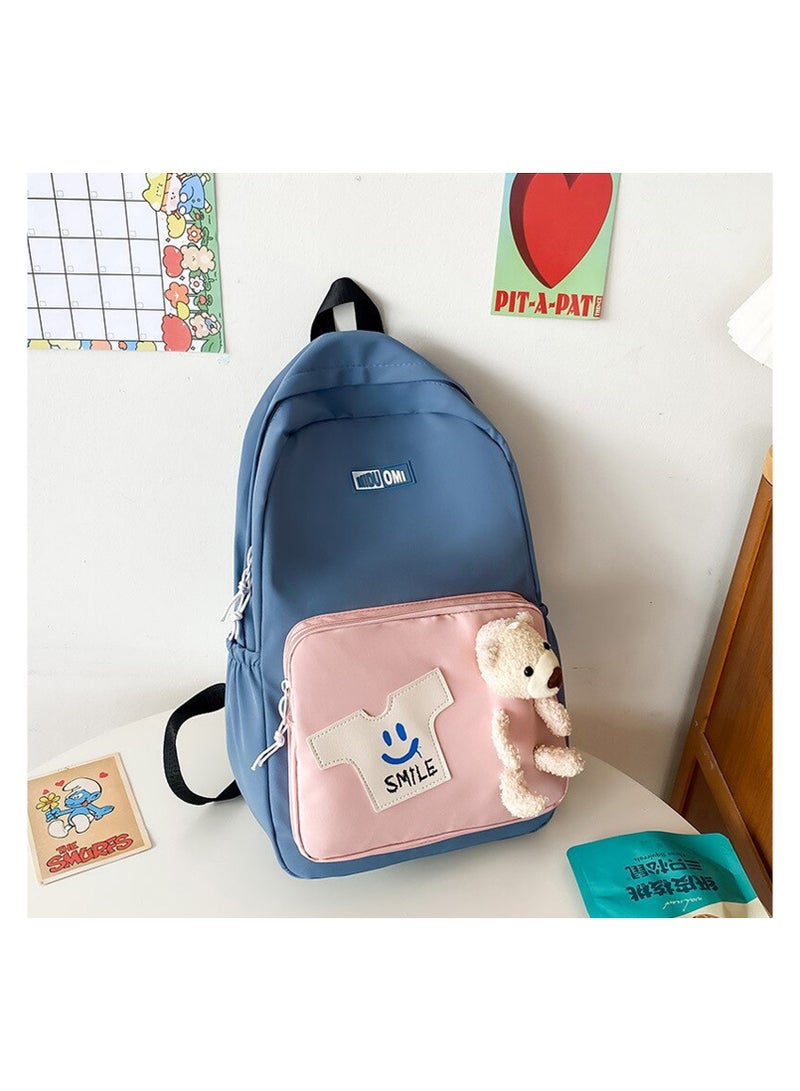 BrainGiggles Middle Student School Bags for Girls Teenager Sweet Cute Bear Oxford Backpack Women Casual Bagpack (BLUE)… - Image 3