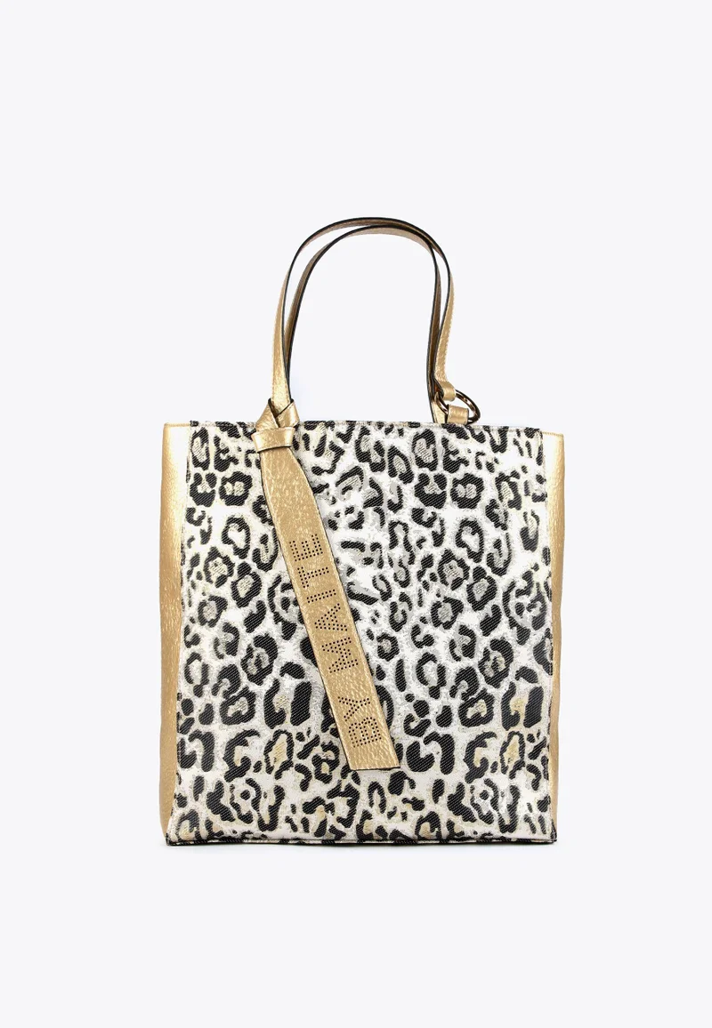 Lola Casademunt Golden animal print tote bag