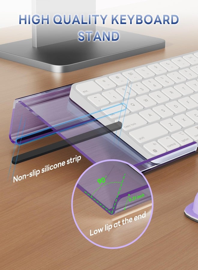Laborio Computer Keyboard Stand for Desktop, Keyboard Wrist Rest Holder Stand for Easy Typing with Wrist Pad for Office Desk, Home, School(Purple) - Image 5