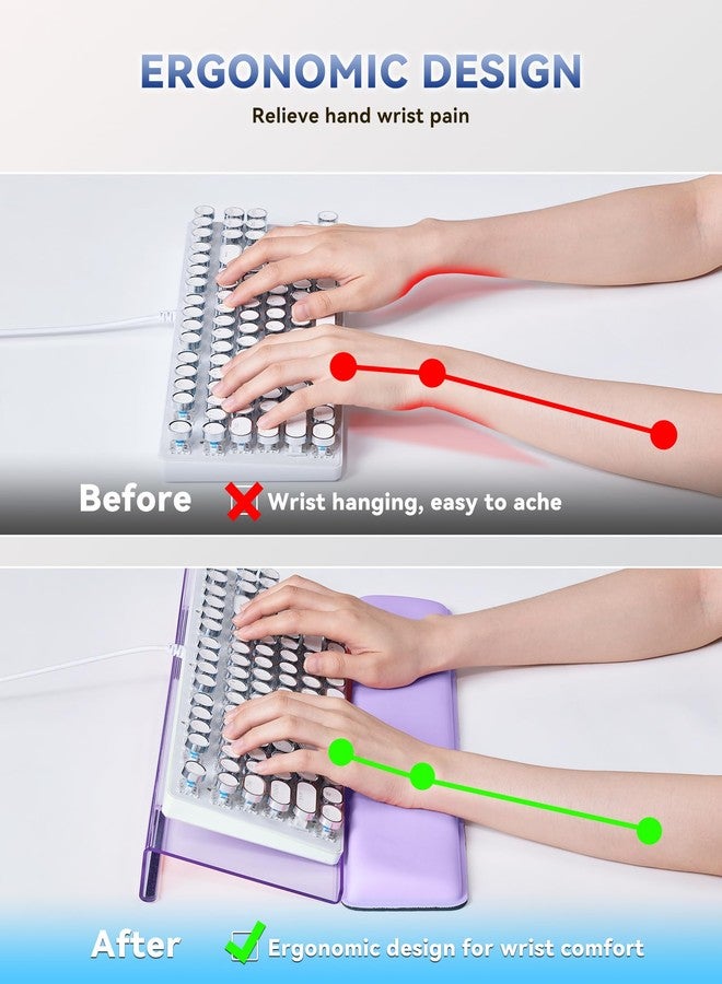 Laborio Computer Keyboard Stand for Desktop, Keyboard Wrist Rest Holder Stand for Easy Typing with Wrist Pad for Office Desk, Home, School(Purple) - Image 4