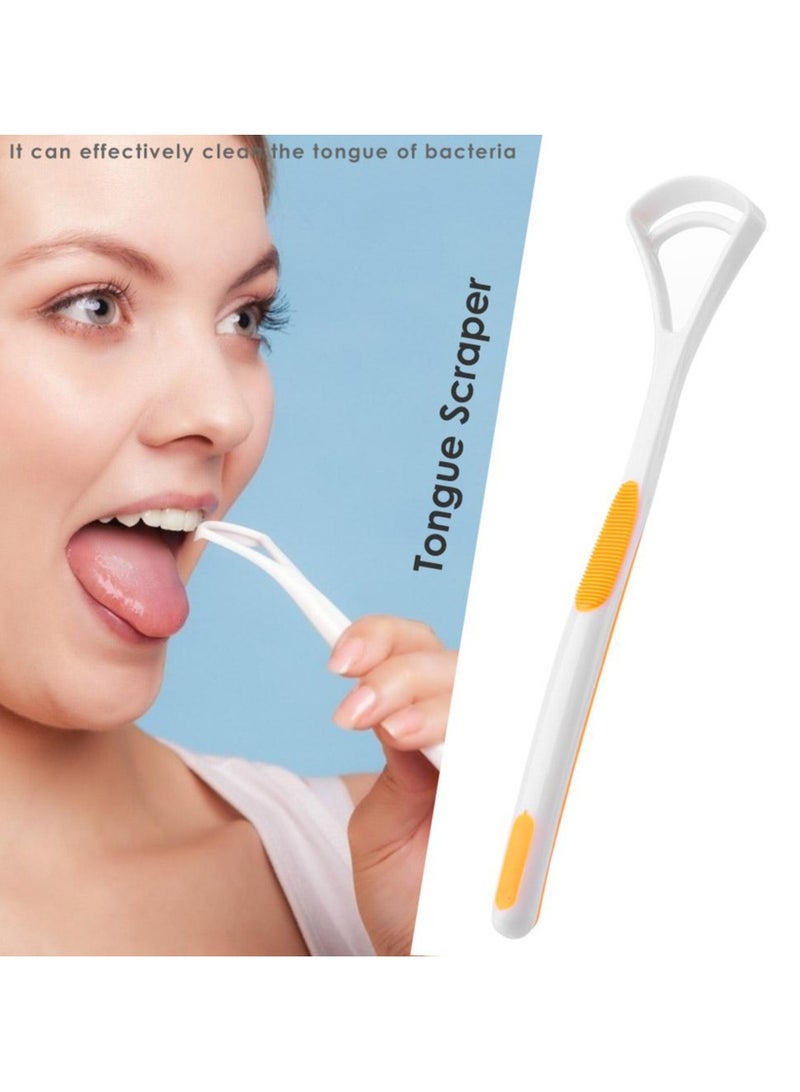 Generic 2-piece set of pink tongue coating cleaner - portable and reusable tongue scraper | efficiently reduces bad breath and improves oral hygiene | easy-to-use tongue brush (health care tool) 3.5x17.5cm  - Image 3