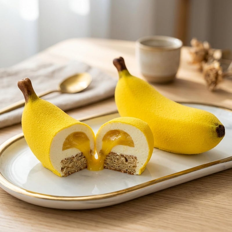 Juome 3D Banana Silicone Mold for Mousse Cake - 24 Cavity Fruit Pudding Banana Molds for Baking Pastry, Ice Cream, Cake Decoration Mould Supplies - Image 3