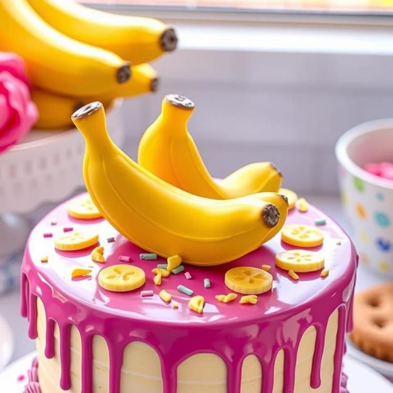 Juome 3D Banana Silicone Mold for Mousse Cake - 24 Cavity Fruit Pudding Banana Molds for Baking Pastry, Ice Cream, Cake Decoration Mould Supplies - Image 2
