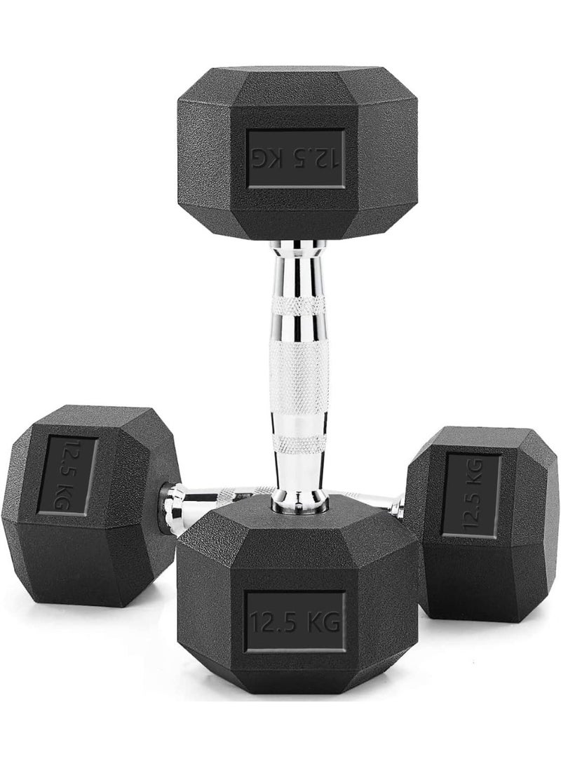 COMMANDO Pair Of Hex Dumbbells 12.5 Kg - Image 1