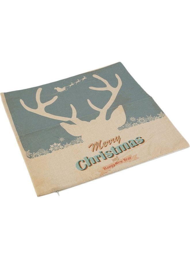 NIBEMINENT Stylish Printed Cushion Cover Blue/Beige - Image 2