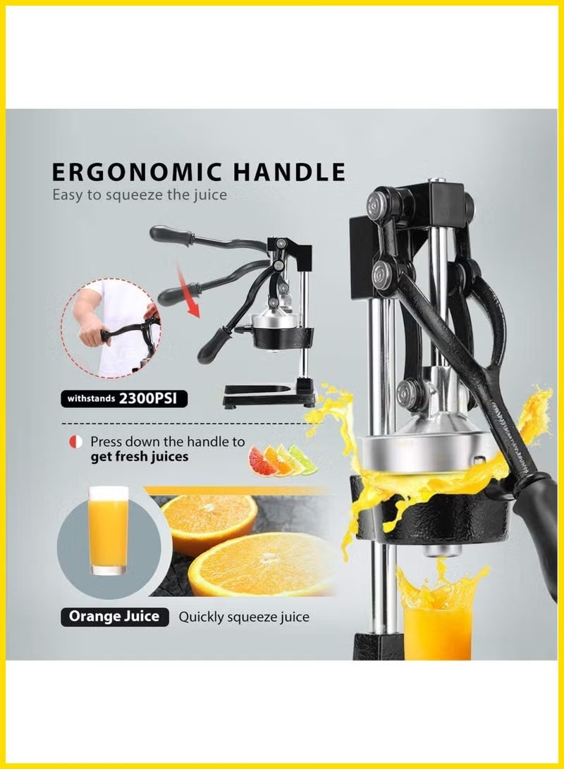 TIGER Professional Manual Citrus Juicer with Lever for Lemons Oranges Limes Grapefruit & Pomegranate – Heavy Duty Stainless Steel Hand Press for Home Kitchens and Commercial Use - Image 4