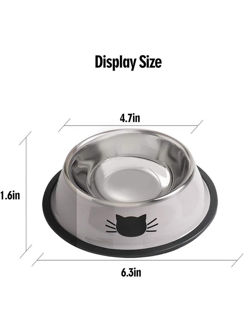 أوعية طعام الحيوانات الأليفة، عبوة من قطعتين من أوعية القطط والكلاب المصنوعة من الفولاذ المقاوم للصدأ بقاعدة قابلة للإزالة، وأطباق مياه مانعة للانزلاق سعة 8 أونصات - Image 3