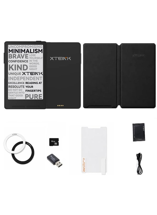 XTEINK X3 E-Book Reader Set with Magnetic Protective Case, 3.7" Portable Pocket E-Ink eReader with Physical Page-Turn Buttons, Ultra-Thin Magnetic Ready Design,Distraction-Free Reading, 16GB Storage - Image 1