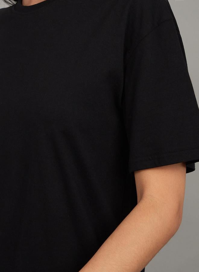 Styli Styli Pack of 2 - Solid Cotton Oversized T-shirt  - Image 5
