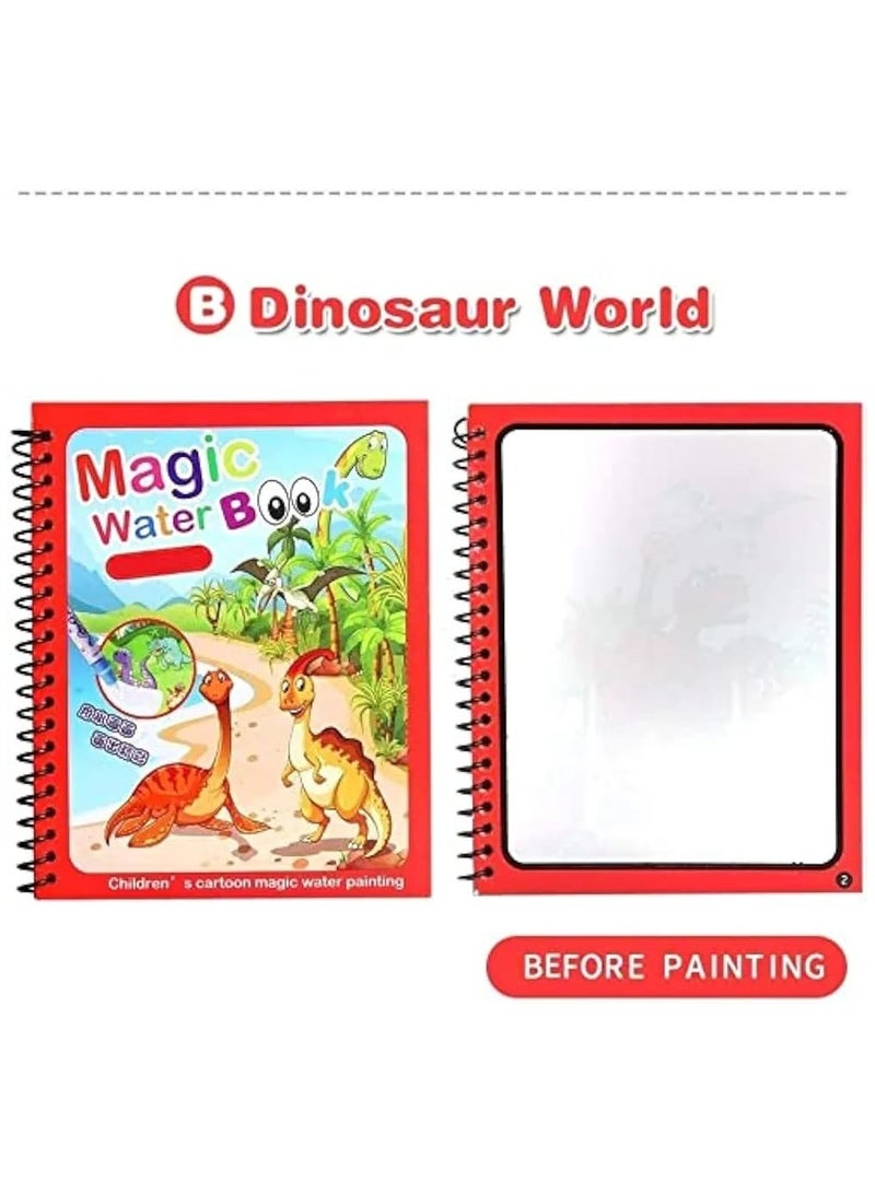 Magical Watercolor Book for Kids, Endless Fun with Water (Pack of 4 Books) Reusable Watercolor Painting Board with Large Water Pen, Aqua Doodle Birthday Gift  - Image 3