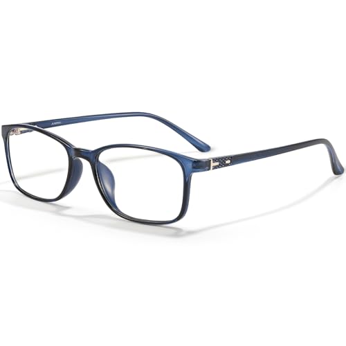 ANRRI Blue Light Blocking Glasses Anti Eyestrain UV Filter Computer Game Eyeglasses Lightweight Blue Frame - Image 1