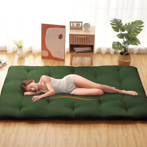 Deevine Craft Quilt Cotton Floor Bed Mattress, Foldable,Rollable Movable Single Bed Comfort Gadda 1 Sleeping Capacity, S Quilted Design (Bottle Green, Single Bed 72X36X5 Inches) - Image 2