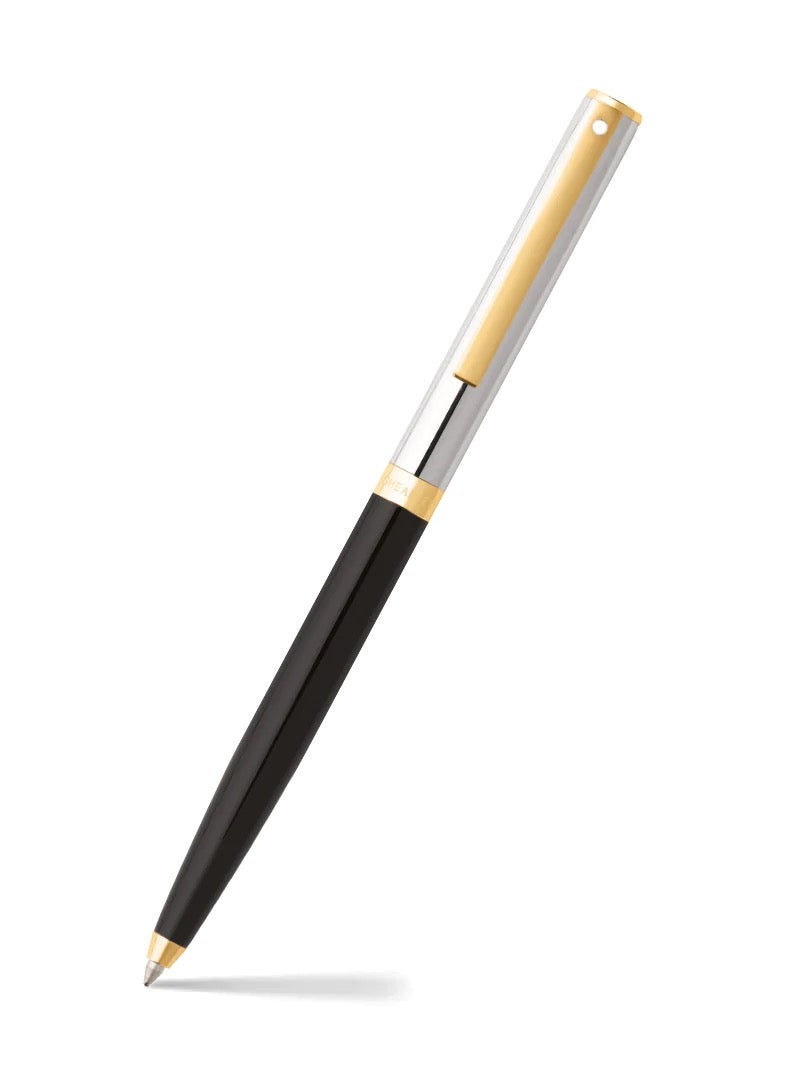 Sheaffer® SAGARIS 9475 Gloss Black Barrel and Chrome Cap Ballpoint Pen With Gold Tone Trim - Image 1