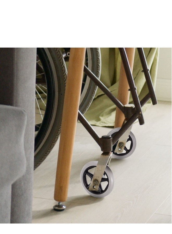 Generic 6 Inch Solid Black Caster Wheel Replacement Parts for Wheelchairs Rollators Walkers Disabled Anti-Slip Rubber Wheels Wheelchair Accessory Harness -for Automotive Truck RV Boat Motorcycle - Image 3