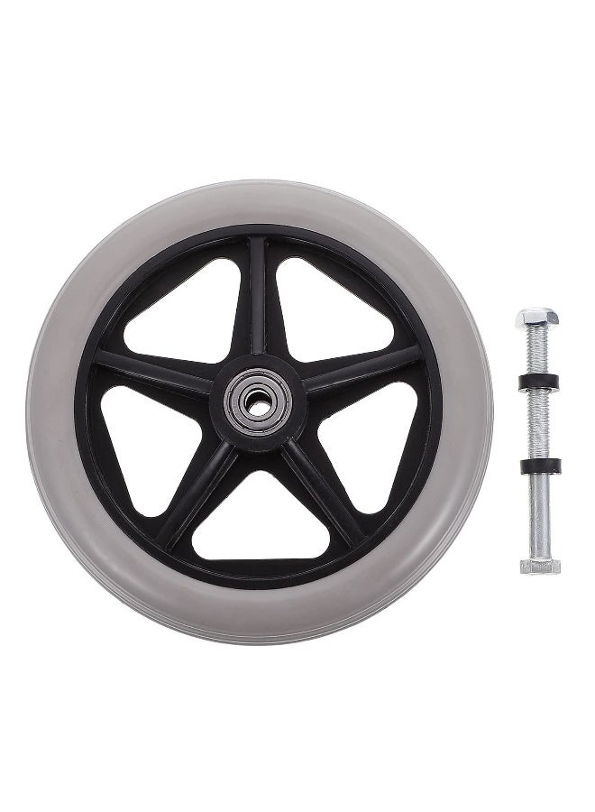 Generic 6 Inch Solid Black Caster Wheel Replacement Parts for Wheelchairs Rollators Walkers Disabled Anti-Slip Rubber Wheels Wheelchair Accessory Harness -for Automotive Truck RV Boat Motorcycle - Image 2