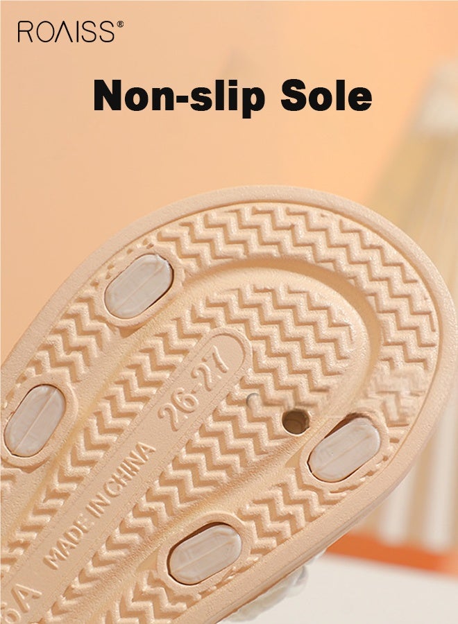 رويس صنادل صيفية للأطفال، شباشب صيفية مريحة بنعل غير قابل للانزلاق، شباشب خفيفة الوزن قابلة للتنفس مزينة باللؤلؤ، أحذية شاطئية كاجوال للبنات - Image 3