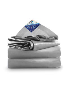 TUFFPAULIN TUFFPAULIN Plastic 15Ft X 15Ft 120 Gsm Silver Tarpaulin Tirpal Tadpatri Tharpai Thadika Extra Strong Reinforced Eyelets Uv Resistant 100 Waterproof Virgin 6 Layer Mlcl 3D Rib Technology1 No  - Image 1