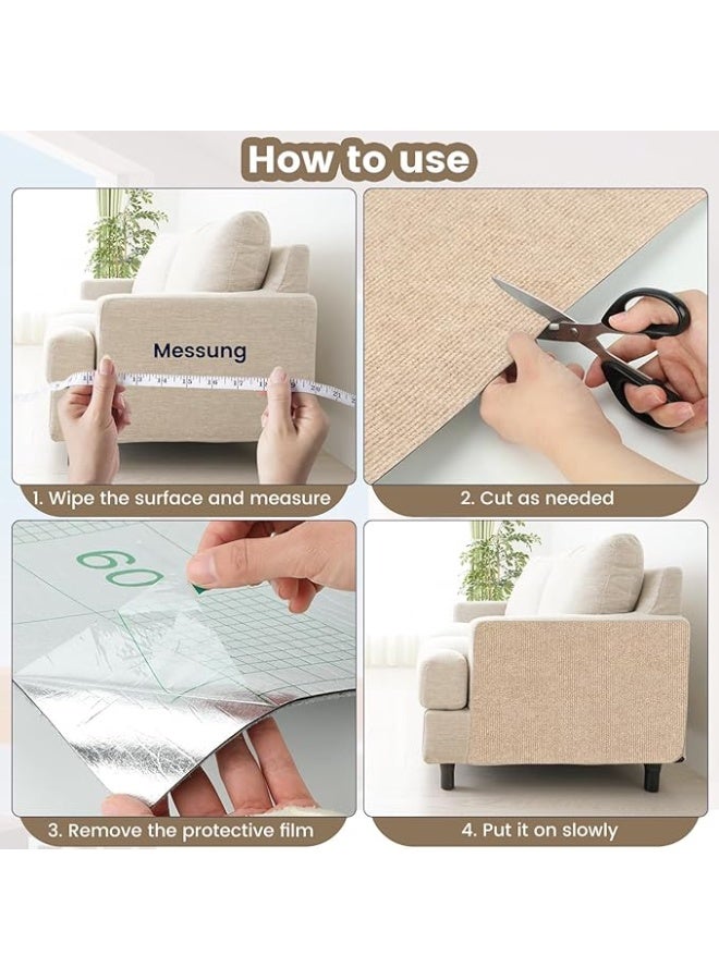 Self-Adhesive Cat Scratch Pad – Wall & Furniture Protector, DIY Cat Climbing Scratch Mat - Image 3
