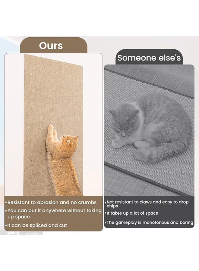 Self-Adhesive Cat Scratch Pad – Wall & Furniture Protector, DIY Cat Climbing Scratch Mat - Image 4