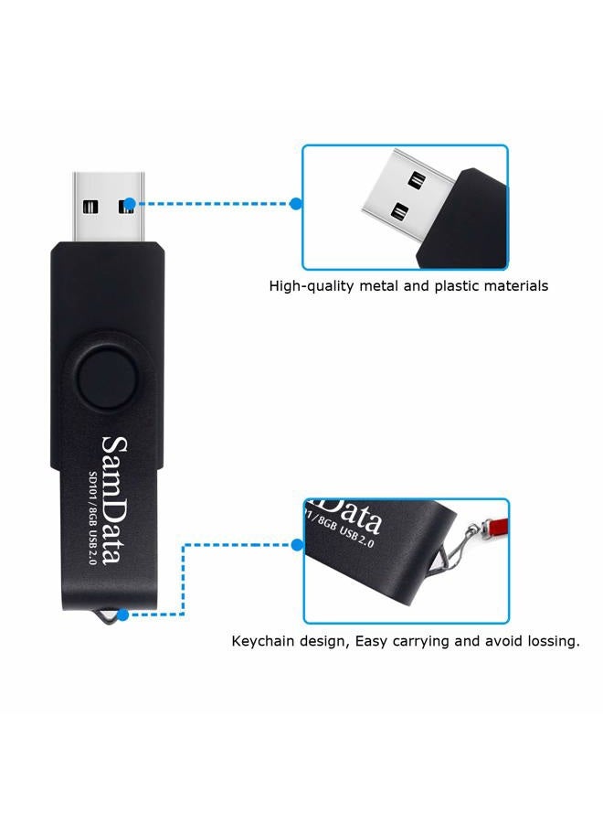 SamData 8GB USB Flash Drives 2 Pack 8GB Thumb Drives Memory Stick Jump Drive with LED Light for Storage and Backup (2 Pack Black) - Image 4