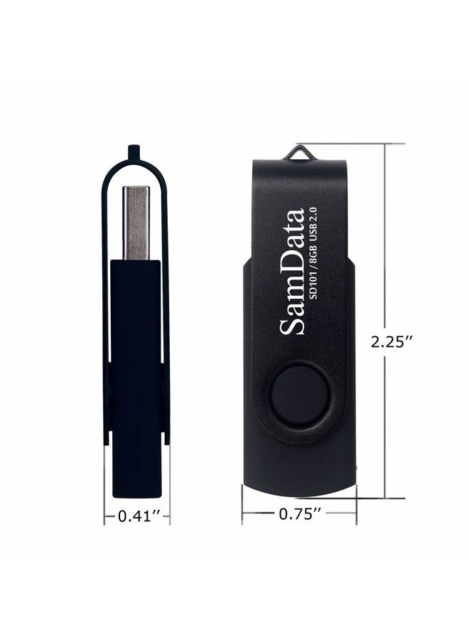 SamData 8GB USB Flash Drives 2 Pack 8GB Thumb Drives Memory Stick Jump Drive with LED Light for Storage and Backup (2 Pack Black) - Image 5
