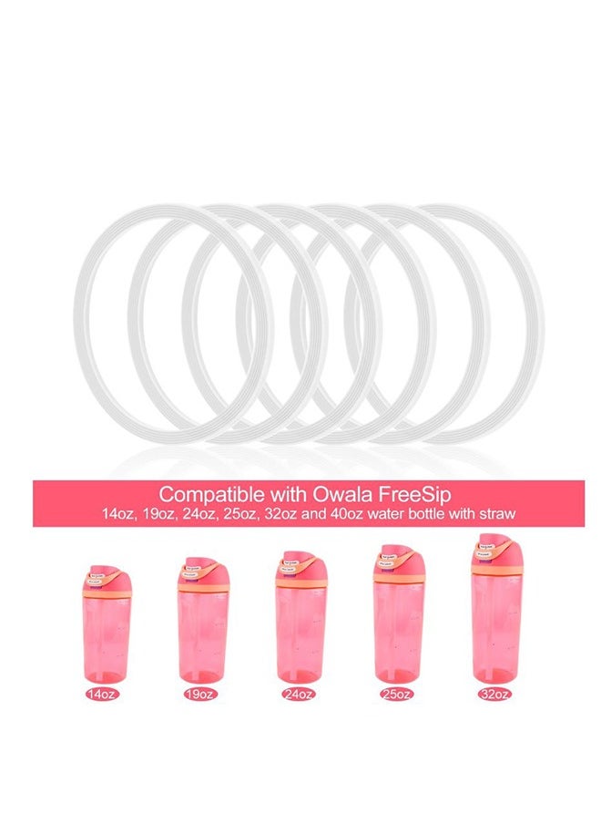 Beauenty - 6 Pack Water Bottle Gasket Replacement for Owala FreeSip, Silicone Lid Seal O Ring Sealing Gaskets Replacement Parts Accessories Compatible with Owala Stainless Steel Cup （White） - Image 1