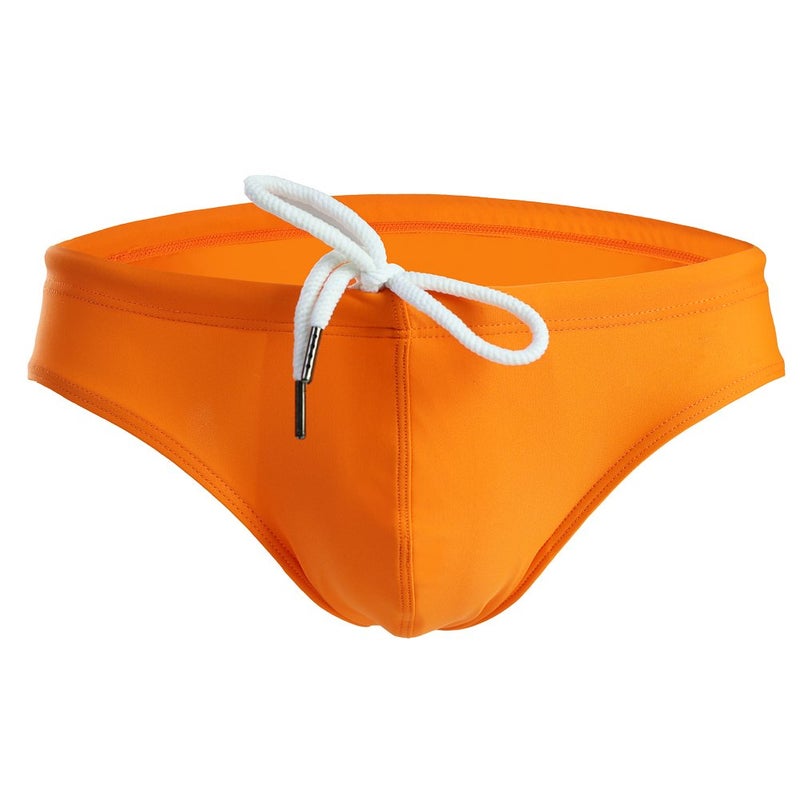Summer Code شورت سباحة صيفي للرجال بلون برتقالي مع حبل سحب - Image 1