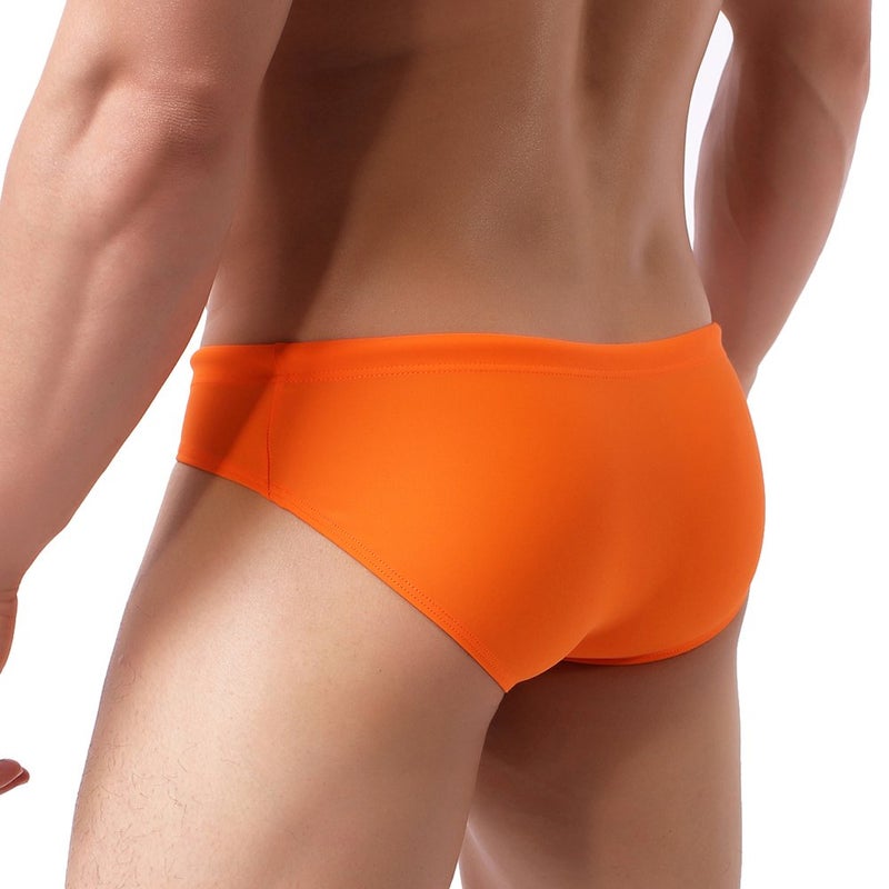 Summer Code شورت سباحة صيفي للرجال بلون برتقالي مع حبل سحب - Image 4