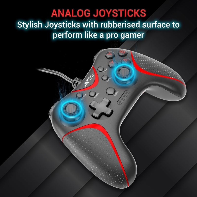 Ant Plus Leo 200 Wired Gamepad with Integrated Force Feedback, ABXY Keys, Ergonomically Design, 1.8m USB Cable for PC - Image 5