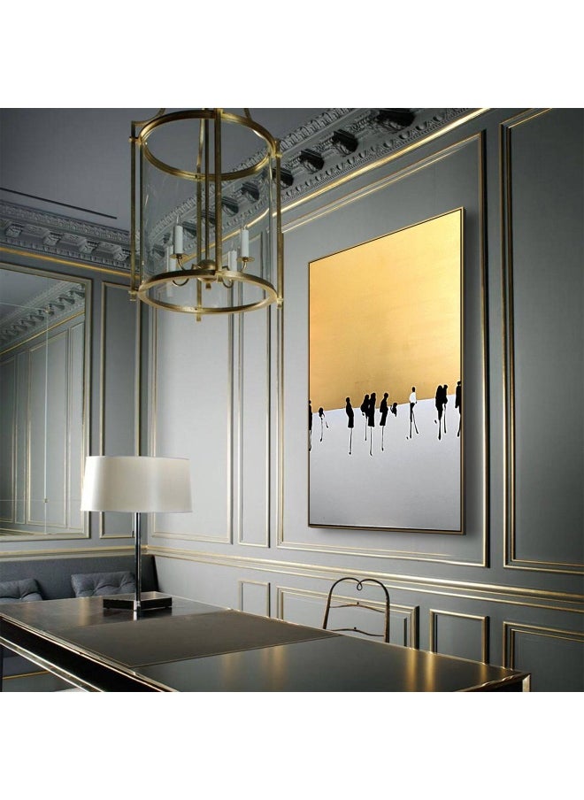 ebarza Golden Sky Hand Painted Art Painting With Frame 130X90 Cm Soap0103  - Image 1