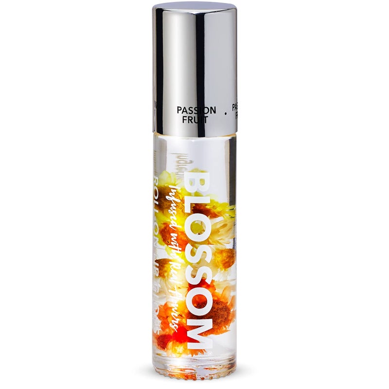 Blossom Roll on Lip Gloss, Scented Clear High Shine Moisturizing Lip Oil, Non Sticky, Infused with Real Flowers, Made in USA, 0.2oz, Passion Fruit - Image 1