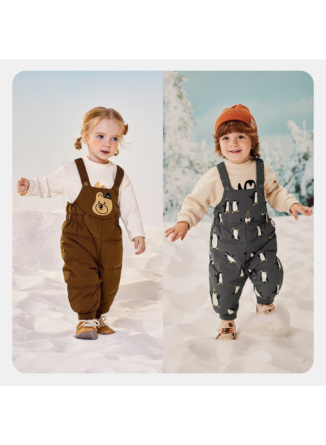 Minibala Uni Kids Baby Down Pants Winter Warmth Three-protection Long Pants - Image 1